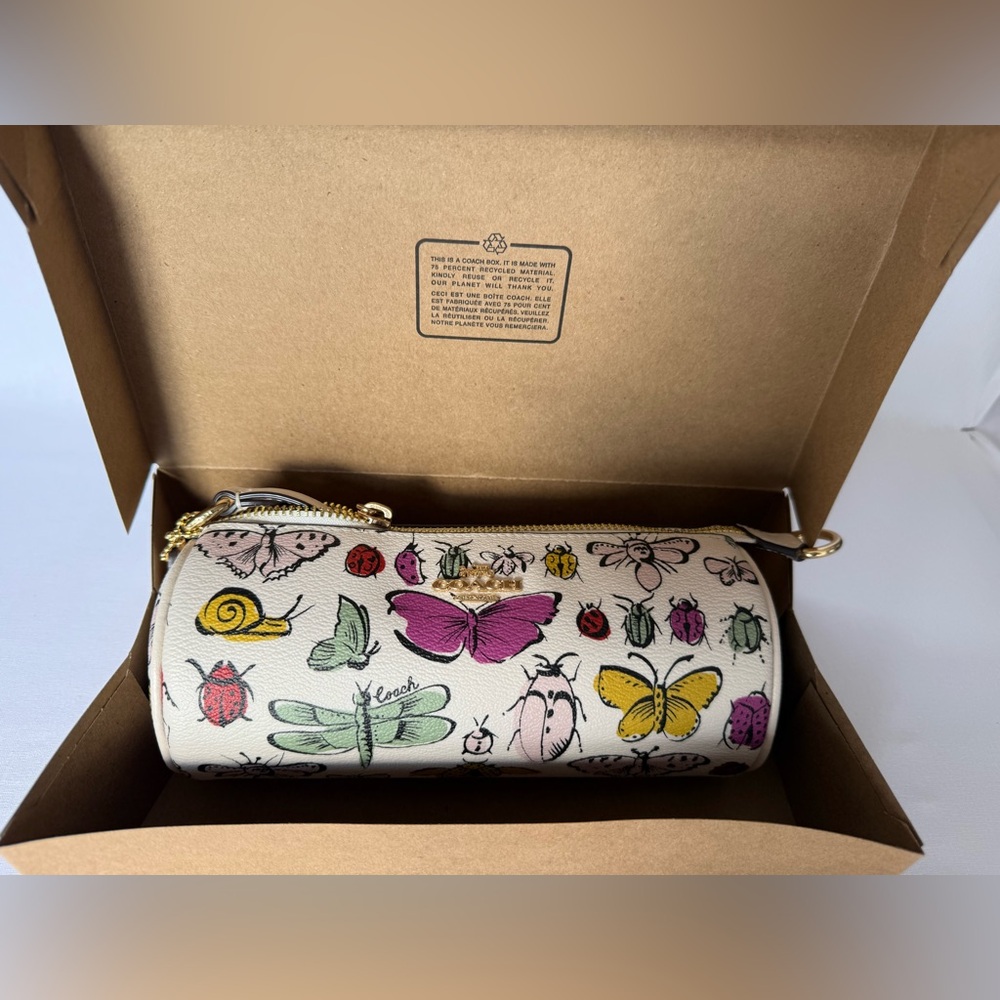 NWT Boxed gift set Coach Nolita Barrel Bag Creature she is small check dimension - Picture 2 of 11